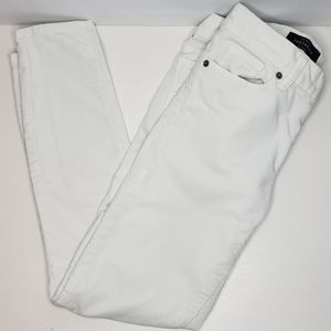 J. Crew Toothpick Corduroy Ankle Pants White 25